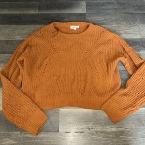 NWOT Cloud Chaser Anthropology Women's Soft Cozy Sweater Burnt Umber Brown Sz L